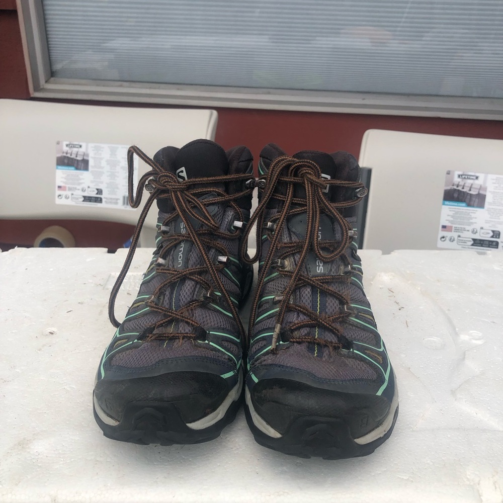 Salomon X Ultra 2 Mid Blue Black Gore-Tex GTX Hiking Boots Size 9 - Picture 4 of 15